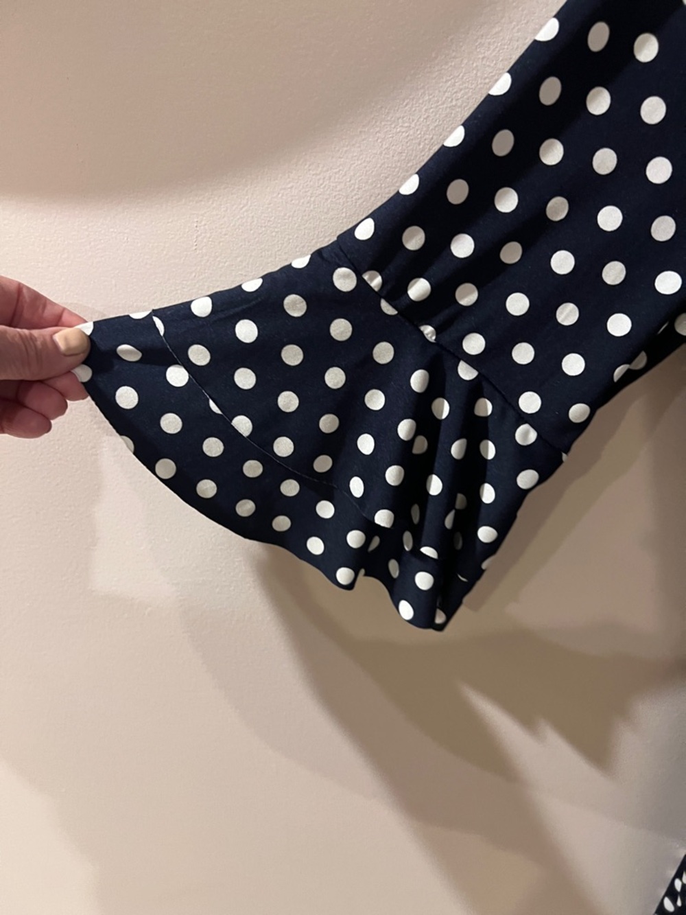 VENUS Navy and White Polka Dot Wrap Jumpsuit With Pockets & Belt Size Large - Picture 6 of 9